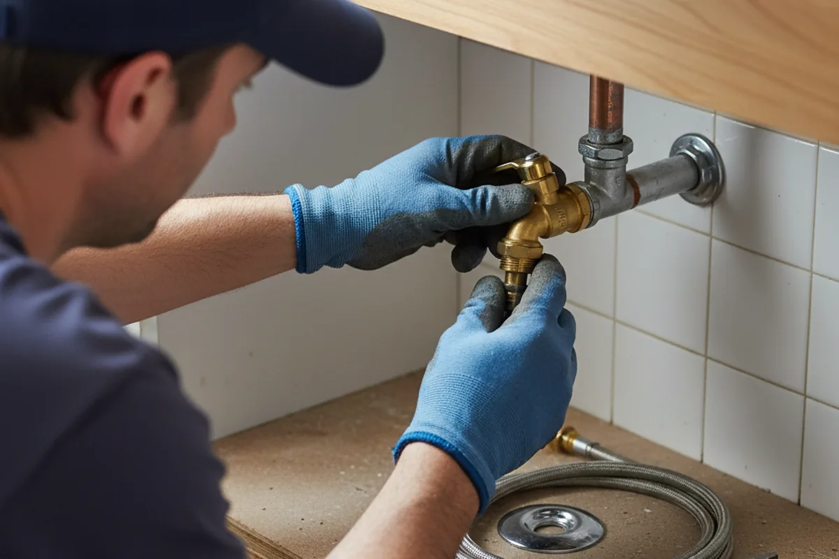 Shutoff valve and fitting work during Emergency Plumbing in Hopewell